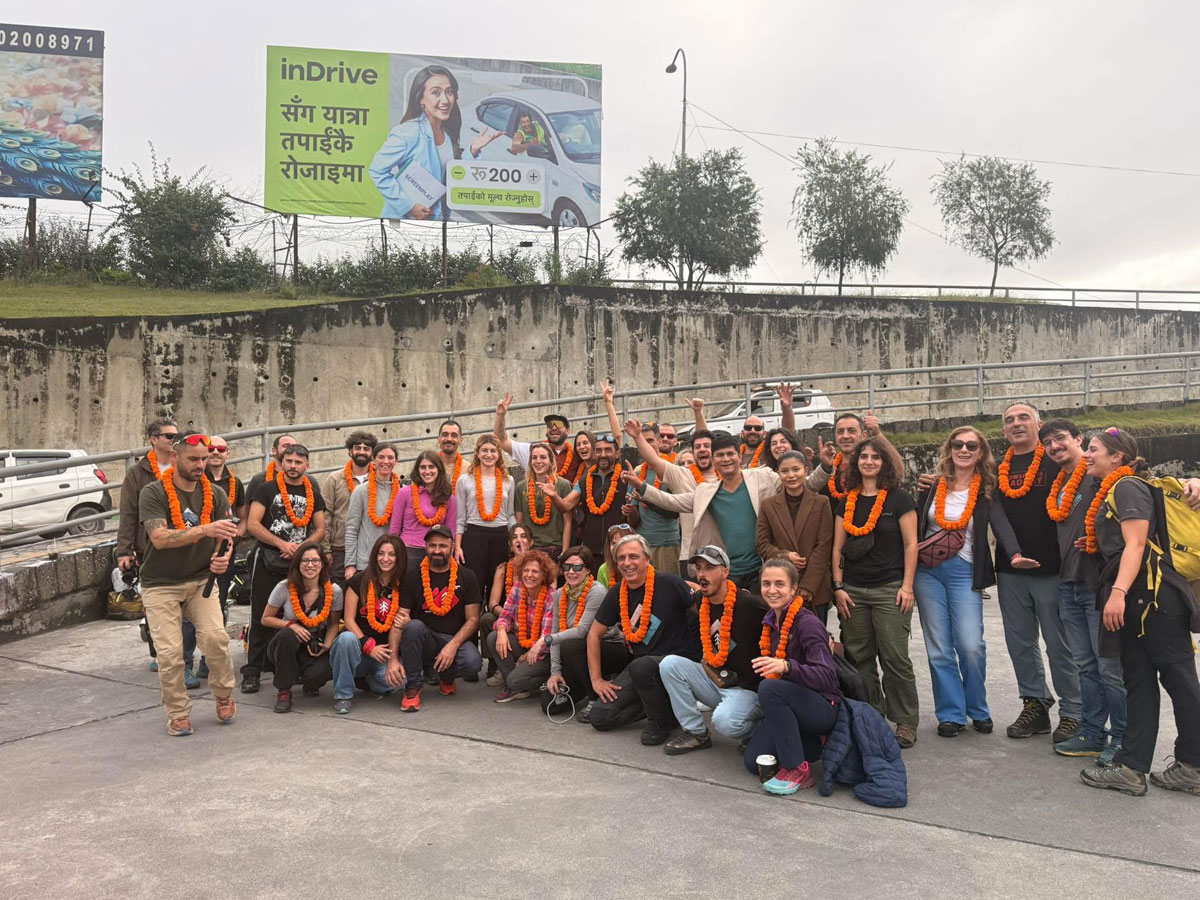 welcoming clients at kathmandu airport